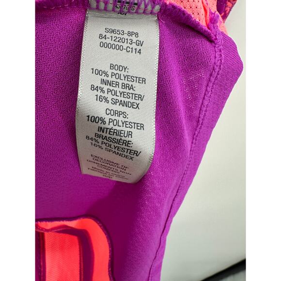 Champion Purple Neon Printed Built In Sports Bra Tank Top Women's Small S NWT - Picture 6 of 8